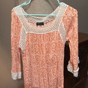 Orange & cream blouse from stitch fix worn once